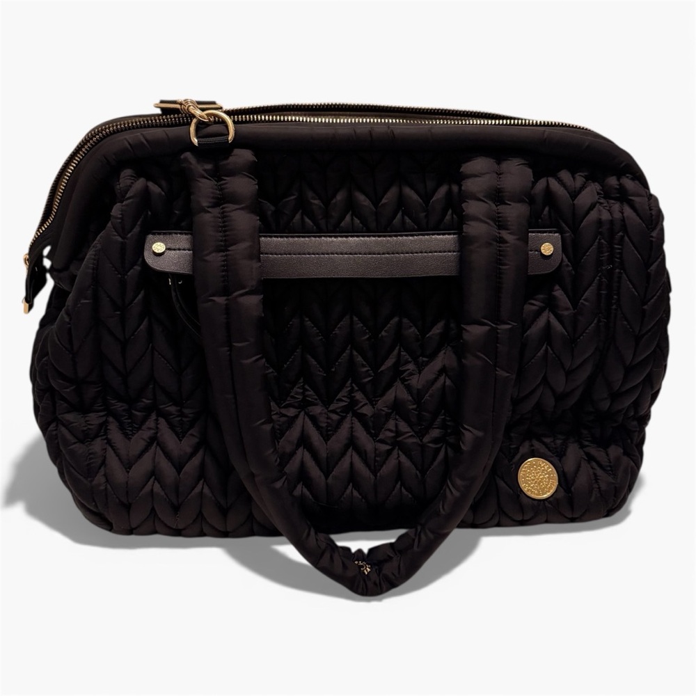 Happ Paige Carryall Diaper Bag - Black Herringbone